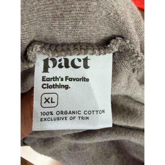 PACT Organic Cotton Lounge Pants Joggers Womens XL Brown Relaxed Fit Casual - Picture 5 of 8